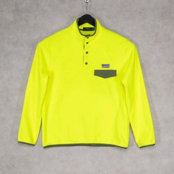 Polo Ralph Lauren Mens Fleece Pullover Sweatshirt Yellow Size XL